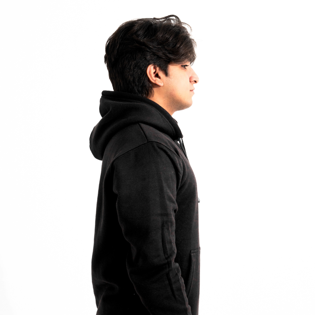 Black Plain Hoodie - Winter Wear for Men & Women in Pakistan