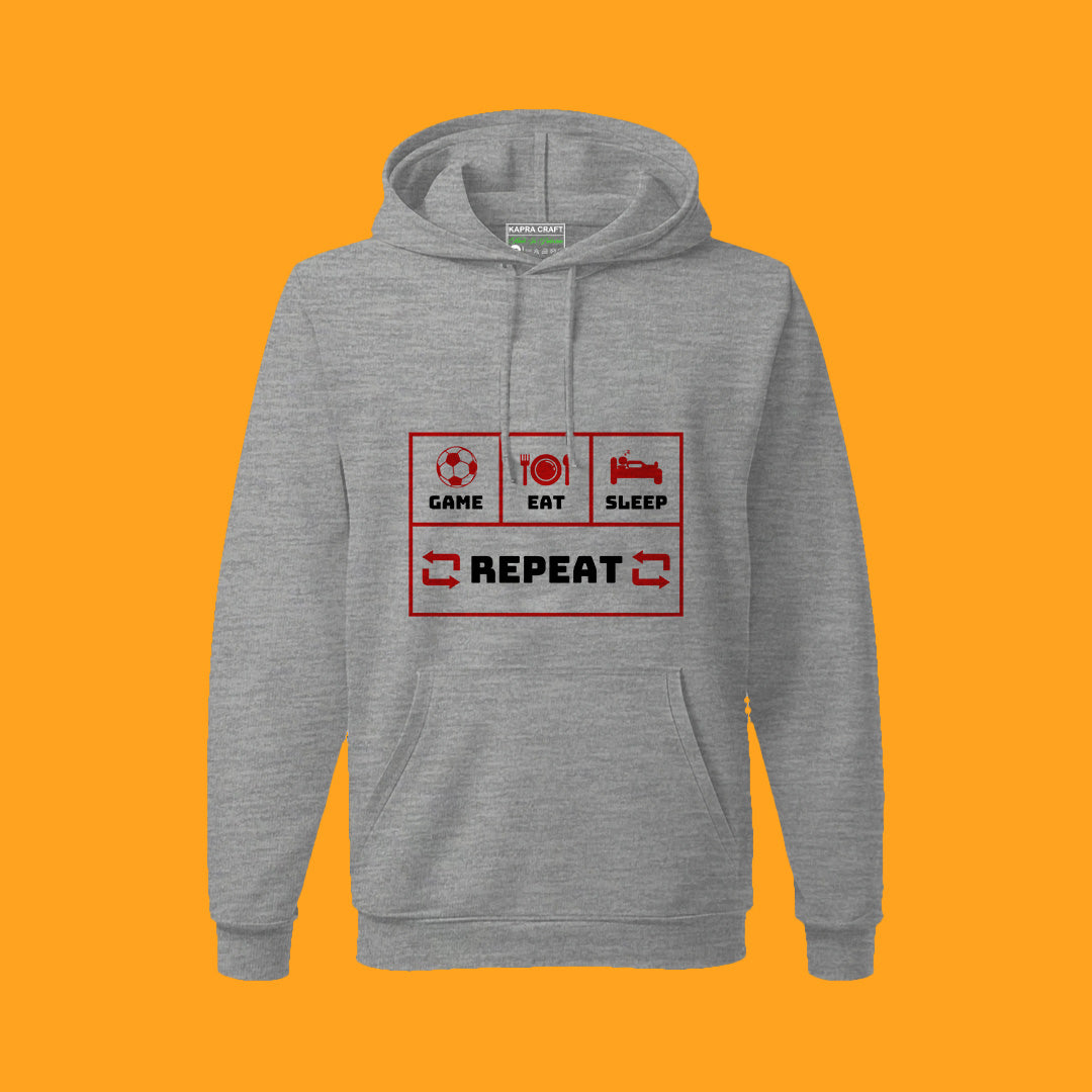 Eat Sleep Repeat Football Hoodie - Warm & Durable for Fans