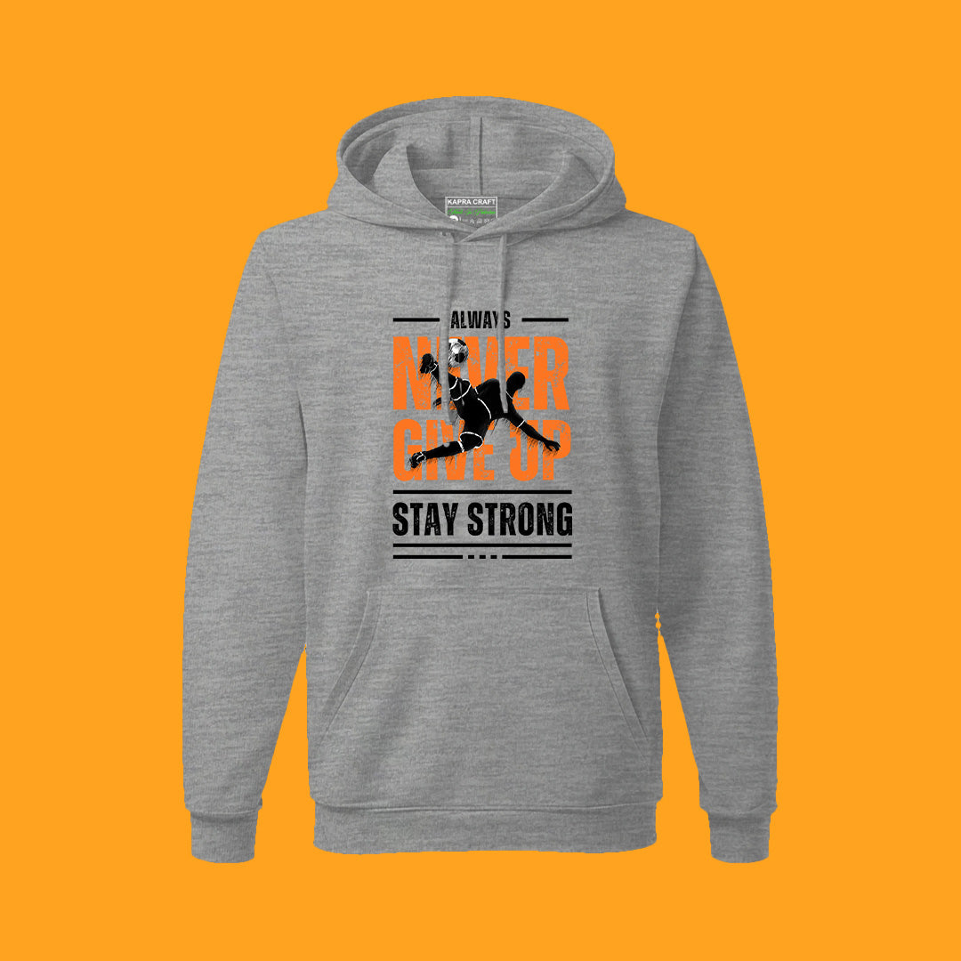 Never Give Up Football Hoodie - Stylish & Comfortable for Fans