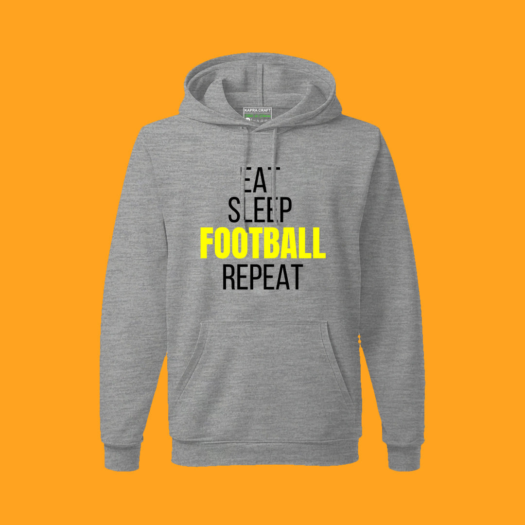 Eat Sleep Repeat Football Hoodie - Warm & Durable for Fans