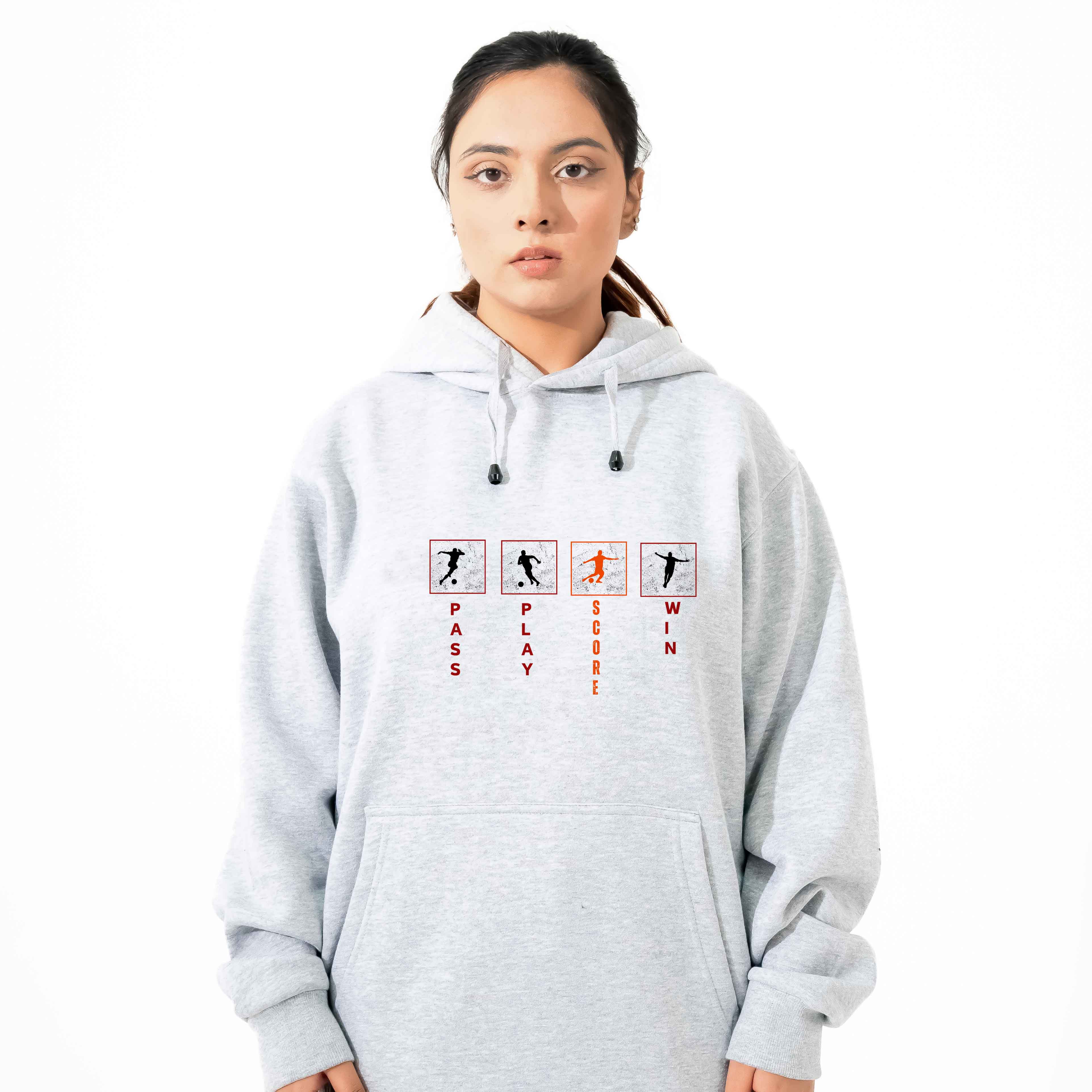 Pass Play Score Win Hoodie - Stylish & Comfortable for Football Fans