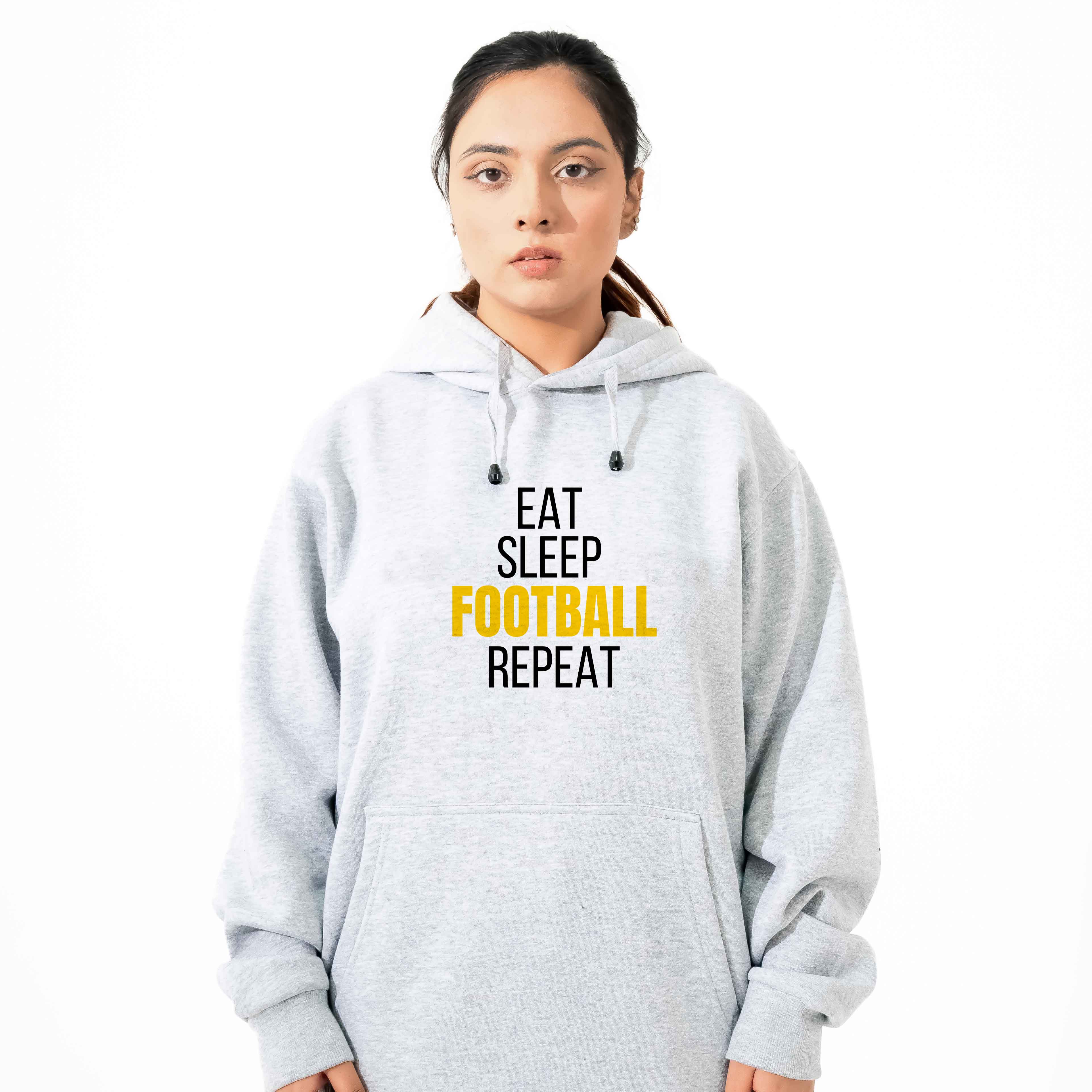 Eat Sleep Repeat Football Hoodie - Warm & Durable for Fans