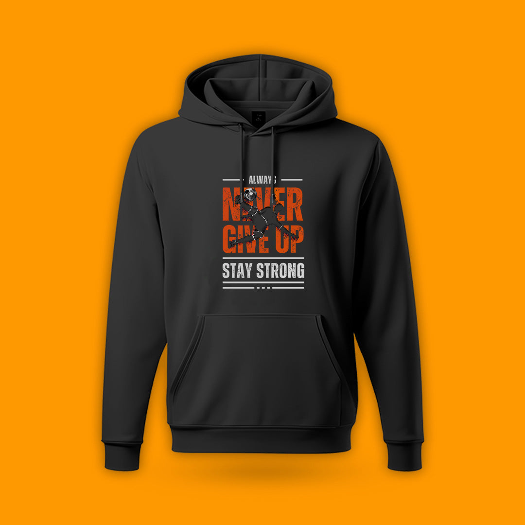 Never Give Up Football Hoodie - Stylish & Comfortable for Fans