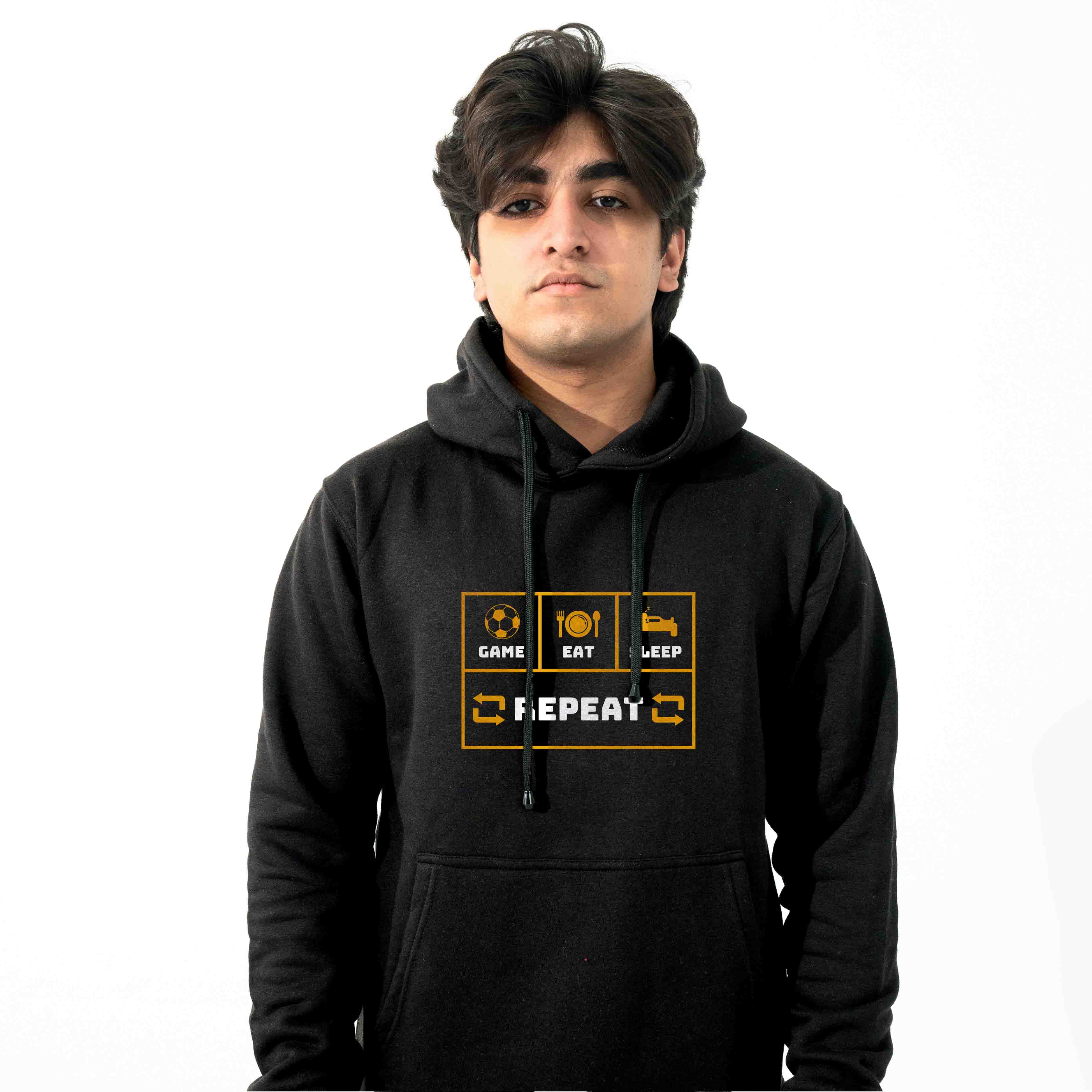 Eat Sleep Repeat Football Hoodie - Warm & Durable for Fans