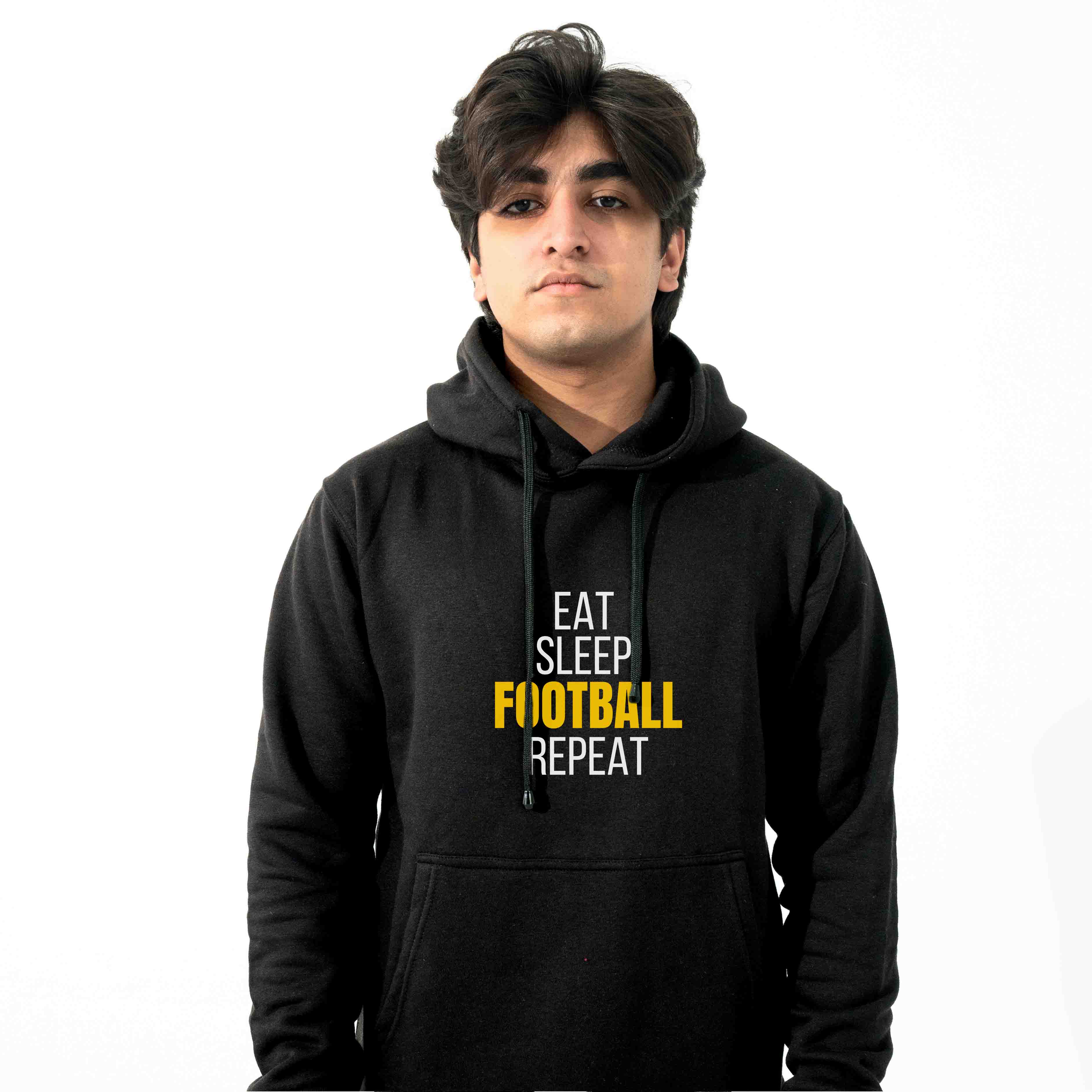 Eat Sleep Repeat Football Hoodie - Warm & Durable for Fans